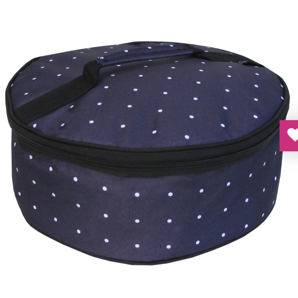 Insulated 12 Inch Pie Casserole Carrier Polka Dot Purple